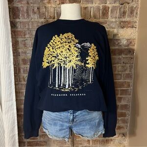 Navy Colorado Sweatshirt with Gold Tree Print -Size L -TP18